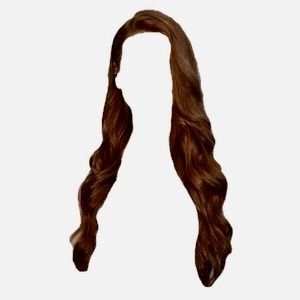 long wavy curled red brown hair side part