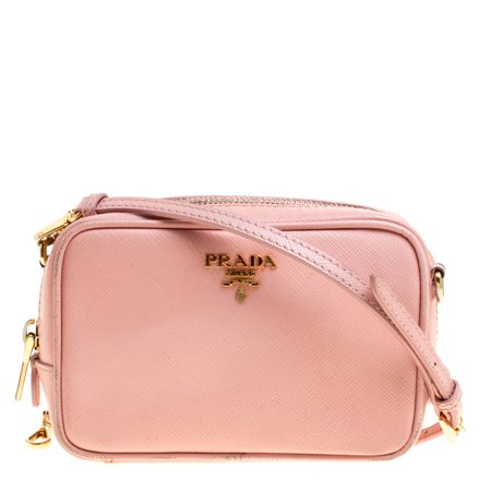 Buy Prada Pink Saffiano Lux Leather Camera Crossbody Bag at best price | TLC