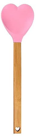 Amazon.com: Generic Heart shaped silicone spatula – baking,stirring,pastry,kitchen utensil spoon – bamboo handle - meaningful kitchen gift idea – housewarming,mother’s day,wedding,engagement,Pink,2.8x13.4: Home & Kitchen