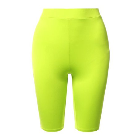 A2Y - A2Y Women's Basic Yoga Polyester Mid Thigh High Rise Biker Bermuda Shorts Neon Yellow S - Walmart.com - Walmart.com
