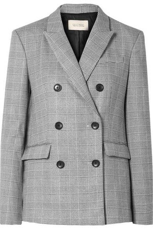 EQUIPMENT | + Tabitha Simmons Hamish oversized Prince of Wales checked voile blazer