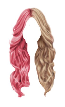 Half and Half Pink Blonde Hair PNG