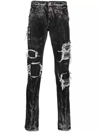 Philipp Plein Calça Jeans Rock Star Com Efeito Destroyed - Farfetch