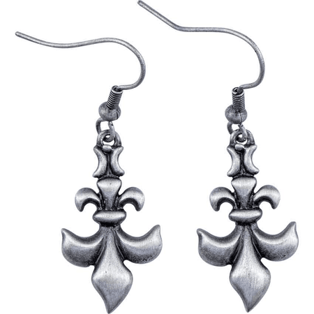 silver fleur-de-lis earrings