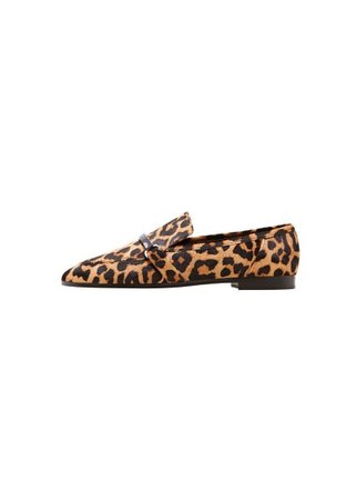 Violeta BY MANGO Leather leopard shoes
