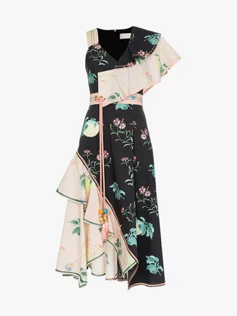 Peter Pilotto asymmetric floral dress | Evening Dresses | Browns