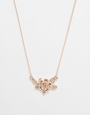 ASOS Rose Gold Flower Necklace | ASOS
