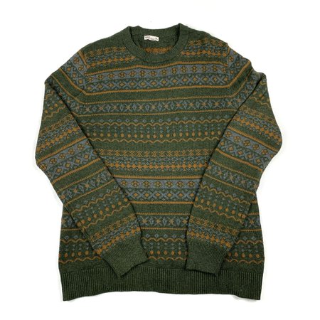 Vintage knit sweater jumper featuring a pattern... - Depop