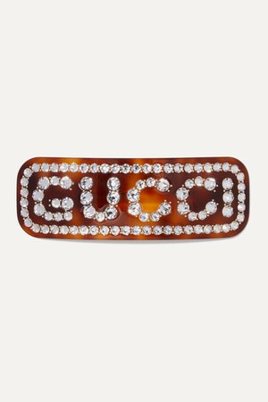 Tortoiseshell Crystal-embellished tortoiseshell resin hair clip | Gucci | NET-A-PORTER