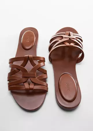 Leather straps sandals - Woman | Mango Indonesia