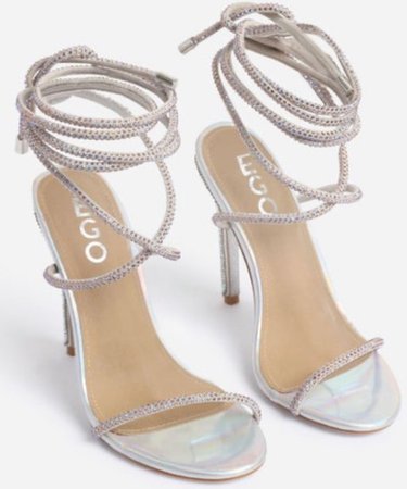 Silver Glitter Heeled sandals
