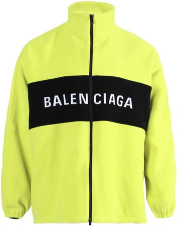 BALENCIAGA Neon Yellow Logo Jacket