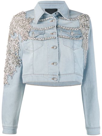 Philipp Plein Crystal embellished denim jacket