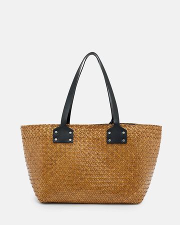 Mosley Straw Tote Bag ALMOND BEIGE | ALLSAINTS US