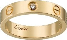 CRB4056100 - LOVE wedding band, 1 diamond - Yellow gold, diamond - Cartier