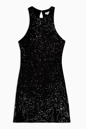 Black Racer Sequin Mini Dress | Topshop