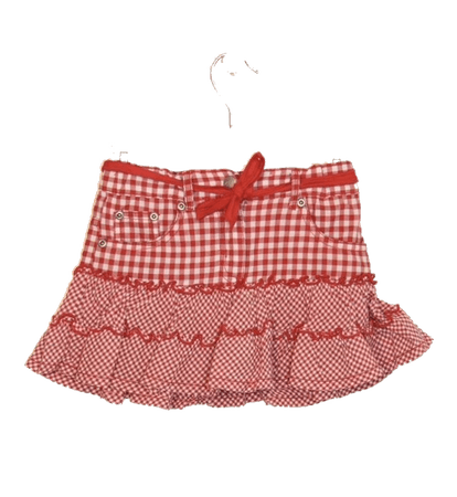 red gingham peplum mini skirt