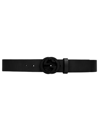 Gucci Leather belt with interlocking G buckle black 368186BGH0V - Farfetch