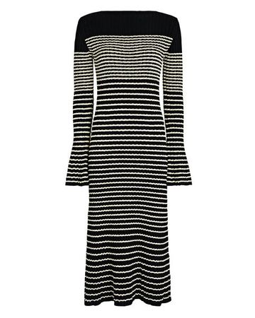 Proenza Schouler Striped Bouclé Knit Midi Dress in stripe | INTERMIX®