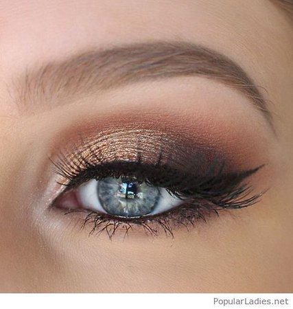 Gold and brown eye makeup for blue eyes #eye #eyemakeup #makeup – Eye Makeup