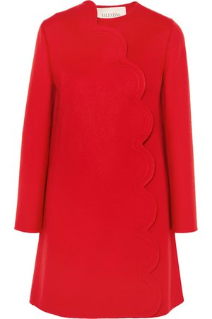 Valentino | Scalloped wool and cashmere-blend coat | NET-A-PORTER.COM