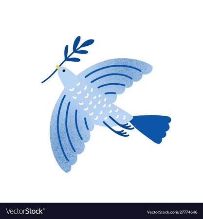 Dove with olive branch bird Royalty Free Vector Image