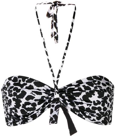 leopard print halter neck bikini top