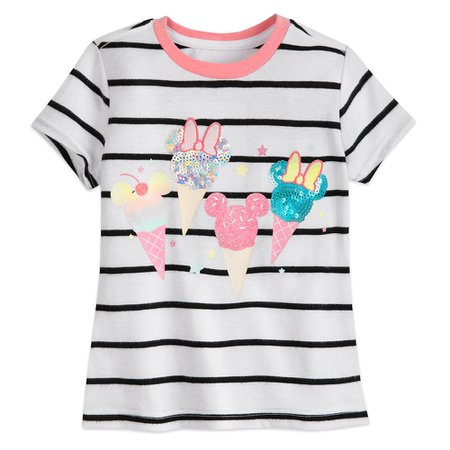 Mickey and Minnie Mouse Sequin Ice Creams T-Shirt for Girls | shopDisney