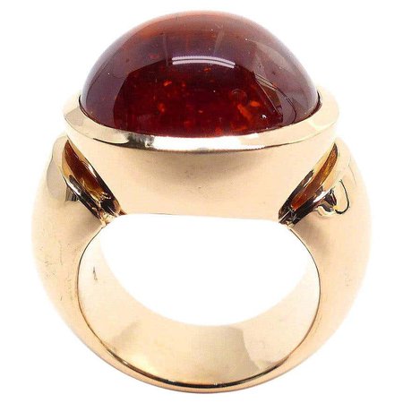 Leyser "Calypso" 18k Red Gold Mandarine Garnet Ring For Sale at 1stDibs