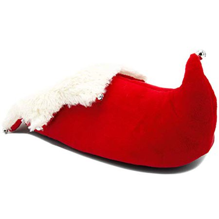 Amazon.com | Ugly Christmas Slippers Womens Cozy Furry Slip On Slipper Plush Step-in Santa Head Red Small (5-6) | Slippers
