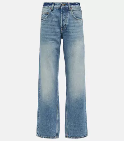 High Rise Wide Leg Jeans in Blue - Saint Laurent | Mytheresa