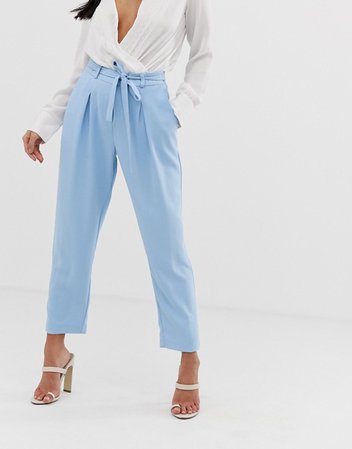 Missguided Petite tailored pants in powder blue | ASOS