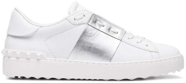 White Silver Open Rockstud Sneakers