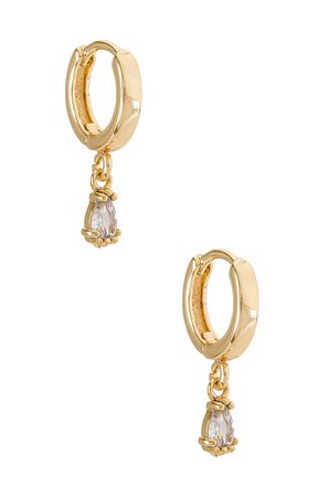 Natalie B Jewelry Elsa Huggy Hoop in Gold | REVOLVE