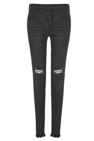 Washed Out Torn Jeans by Punk Rave | Ladies Gothic Clothing