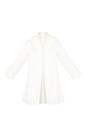 Cream Midi Faux Fur Collar Coats | PrettyLittleThing