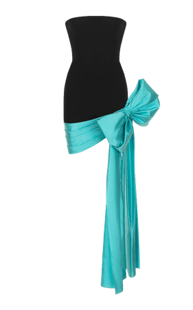 @lollialand- teal and black bow dress