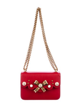 Gucci Peony Small Leather Chain Shoulder Bag - Handbags - GUC298294 | The RealReal