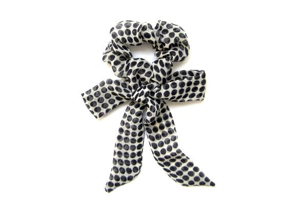Polka Dot Scrunchie Bow Scrunchie Elastic Hair Tie Soft | Etsy