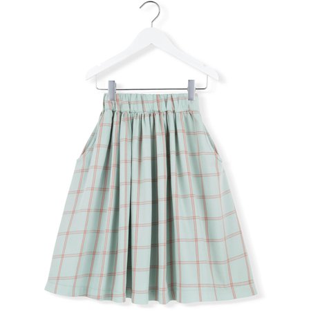 Mint and pink plaid skirt 1