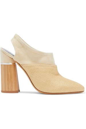 Beige Drum raffia and suede slingback pumps | Sale up to 70% off | THE OUTNET | 3.1 PHILLIP LIM | THE OUTNET