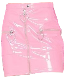 pink pvc leather miniskirt