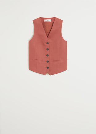 Linen blend vest - Women | Mango USA rust