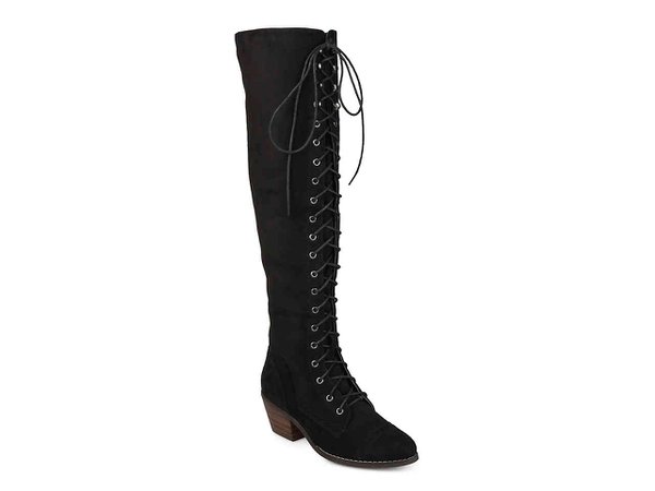 Journee Collection Bazel Over The Knee Combat Boot Women's Shoes | DSW