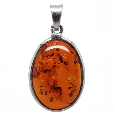 amber pendant necklace silver Baltic