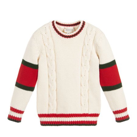 Gucci - Boys Ivory Cotton Sweater | Childrensalon