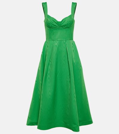 Abigail Pleated Midi Dress in Green - Rebecca Vallance | Mytheresa