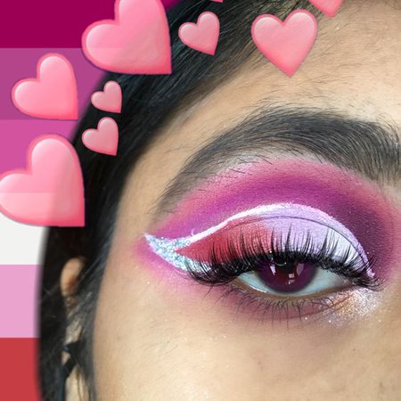 Lesbian Pride Flag Eye Makeup