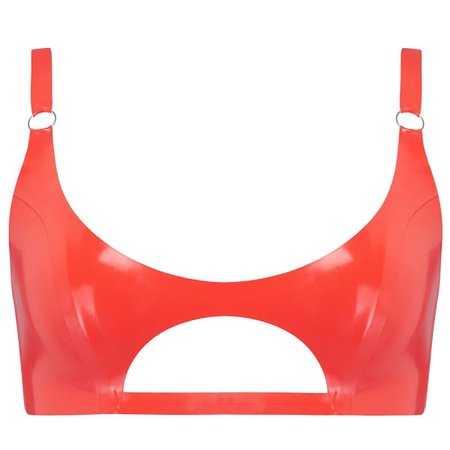 *clipped by @luci-her* Latex Cut Out Bralette Scarlet | Elissa Poppy | Wolf & Badger