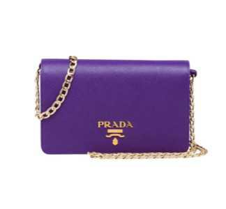 purple Prada handbag